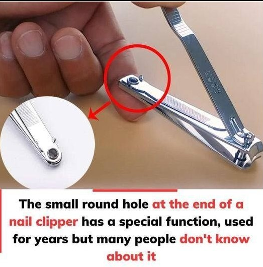 The small round hole on the nail clipper serves a unique and important purpose